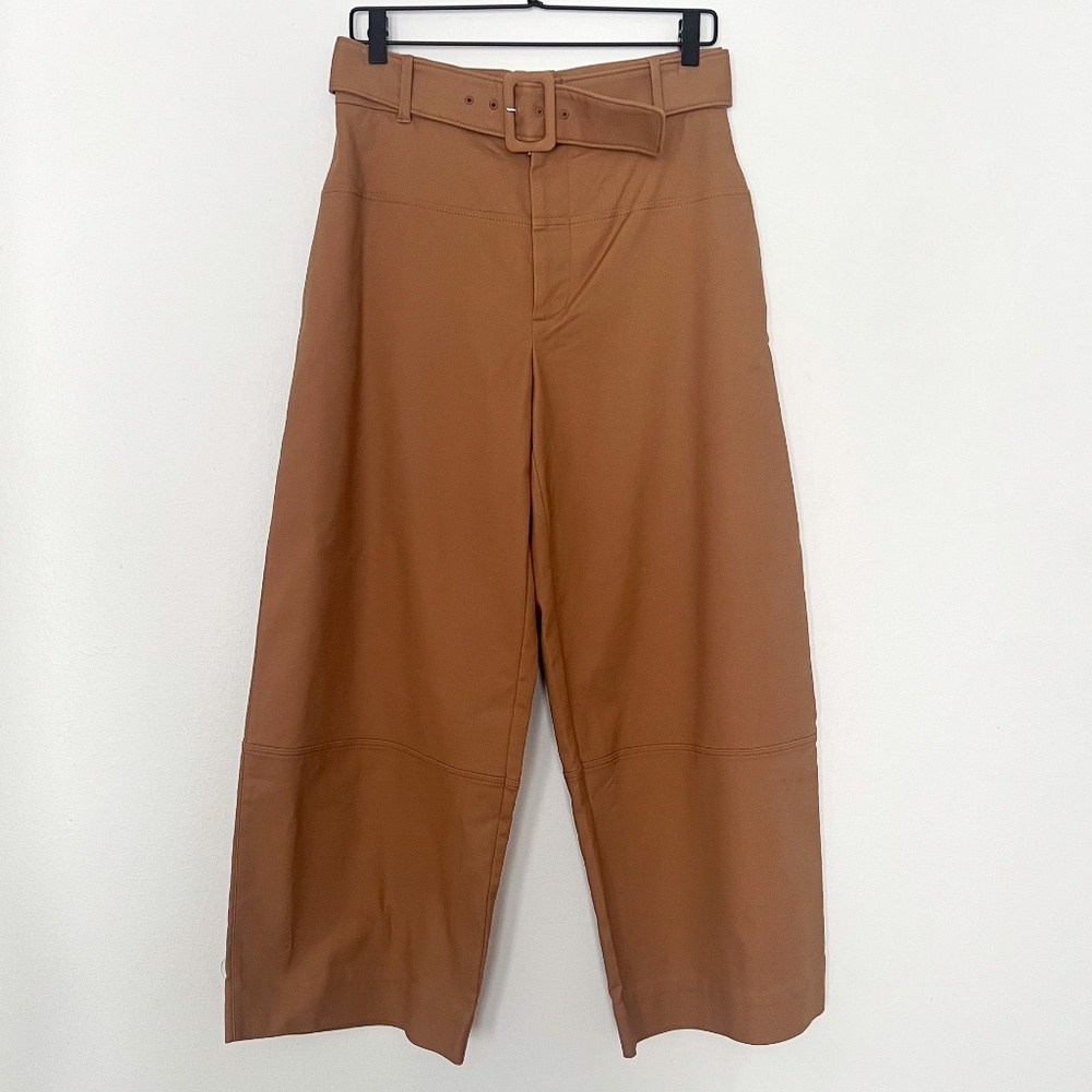 Everlane structured belted pants toasted coconut brown size 6